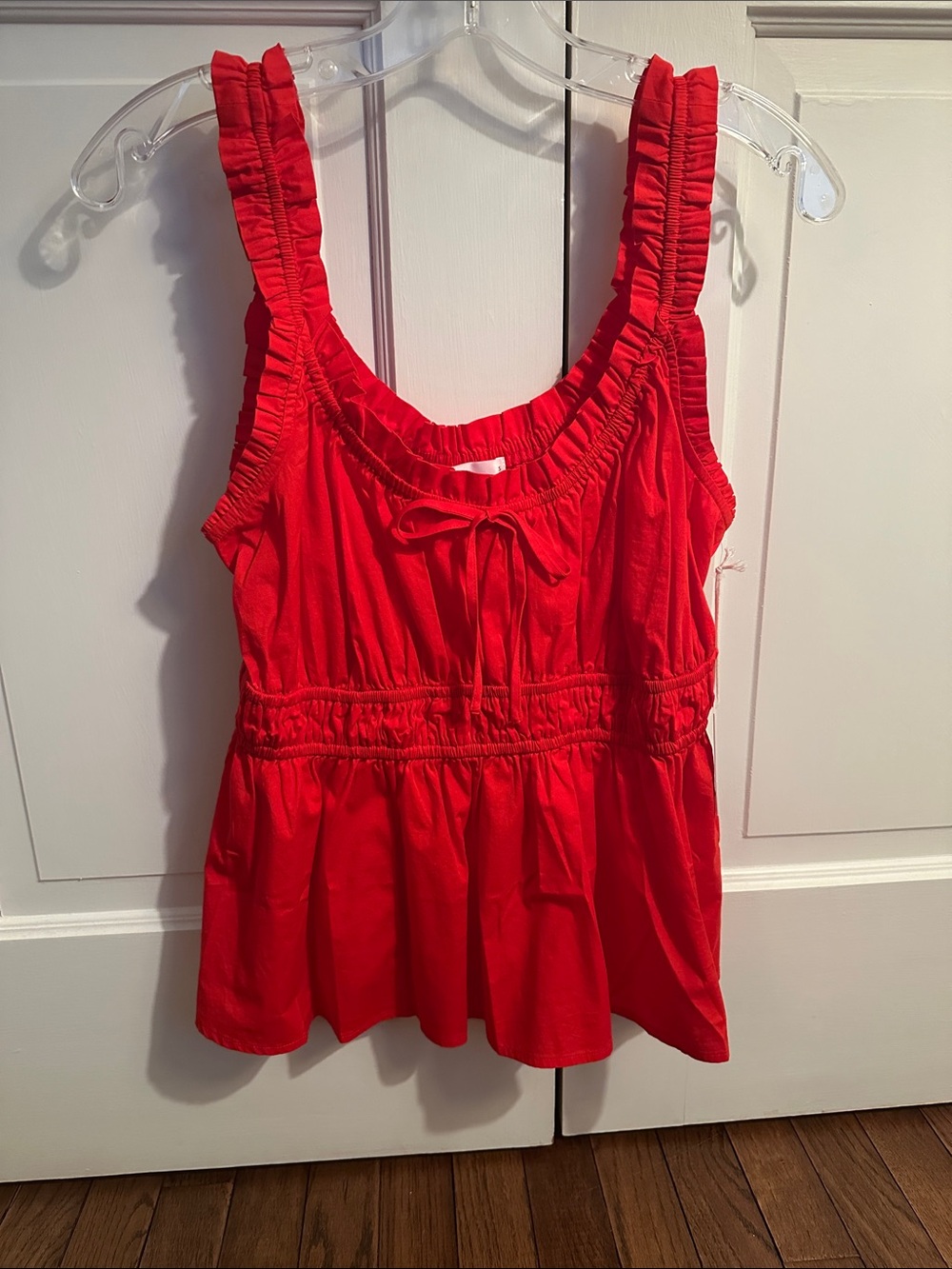 NWT LC Lauren Conrad Red Ruffled Strap Tank